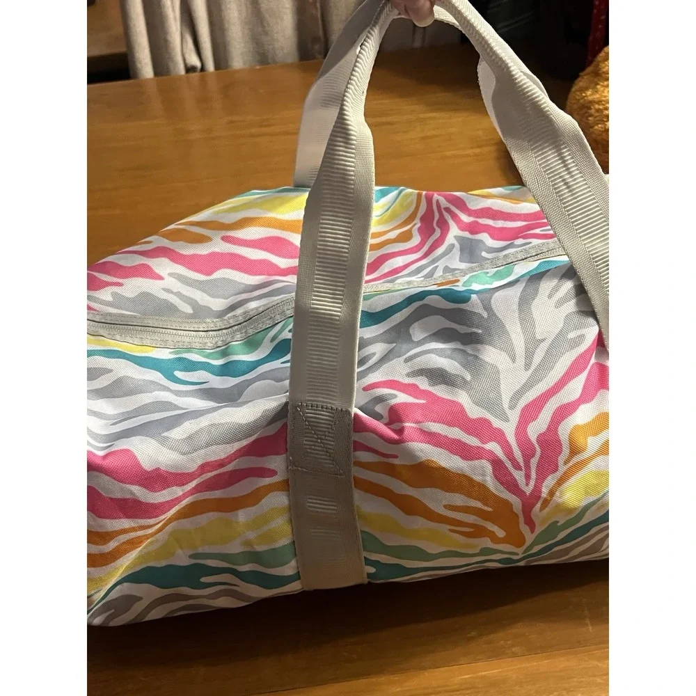 Pottery Barn Kids NWoT Multi Zebra Large Duffle Bag + Smaller Toiletry Bag‎